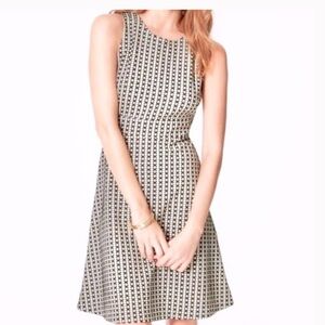 LOFT Black and White Patterned Mini Dress